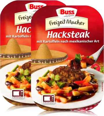 Produktbild von Buss Hacksteak mit Kartoffeln mexikanischer Art 300g - Fertiggericht (2er Pack)