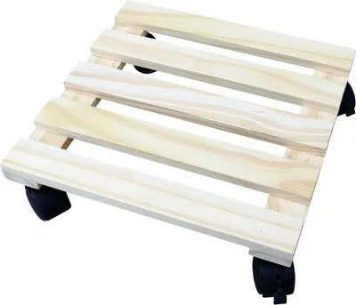 Produktbild von Pflanzenroller Blumenroller Untersetzer Rollbrett Kieferholz 360° Multiroller quadratisch