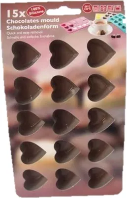 Produktbild von Lebensmittelechte flexible Silikon Pralinenform Herzen, temperaturbeständig von -60°C bis 230°C