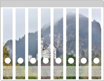 Produktbild von Wallario Ordnerrücken Sticker, selbstklebend für schmale Ordner, 8 Stück, Motiv Schloss Neuschwanstein in Bayern