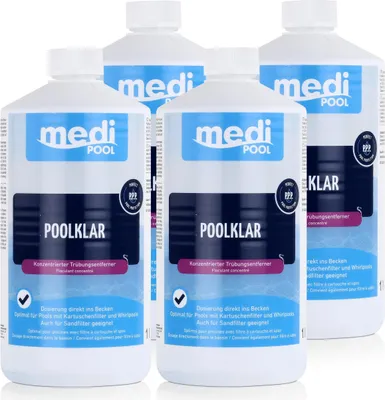 Produktbild von mediPOOL Poolklar 1L - Konzentrierter Trübungsentferner (4er Pack)