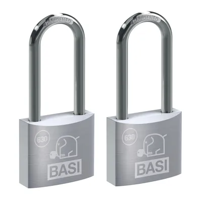 Produktbild von BASI - Vorhangschloss - VHS 630H - 40 mm - Verschiedenschließend - Bügelhöhe - 63 mm - 2er Set - 2x6302-4000