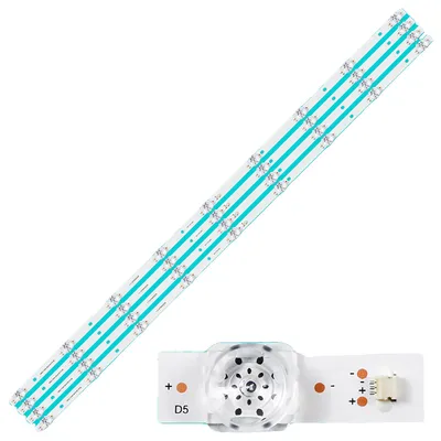 Productafbeelding van LED-achtergrondverlichtingsstrips, lengte 913 mm, compatibel met 50UM3BS & K50DLG12US, 9 LED's per strip, bedrijfsspanning 3V, set van 4 strips