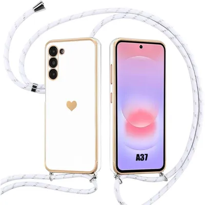 Image de Coque pour Samsung Galaxy A37 5G, Protection Silicone Anti-Rayures avec Cordon Blanc