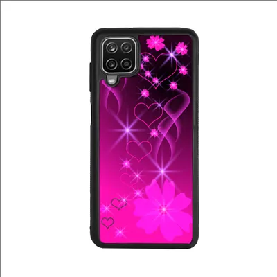 Produktbild von TPU Silikon Hülle für Samsung Galaxy A12 Handy Cover Case Schutzhülle Handyhülle Bumper MOTIV 291 Herzen Blume Pink
