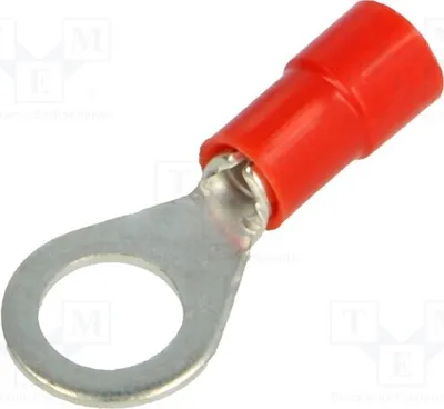 Produktbild von 10x Kabelschuh: Ring Ø: 6,2mm 0,25÷1,5mm2 Klemmverbindung M6  rot BM 00131 Isoliert