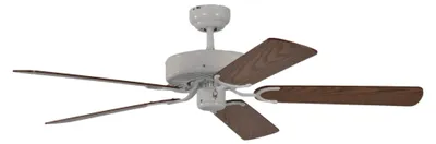 Produktbild von Deckenventilator Potkuri Weiß / Eiche 132 cm mit Zugkette