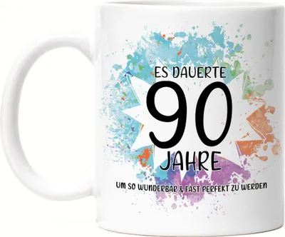 Produktbild von Es Dauerte 90 Jahre Um So Wunderbar Zu Werden Tasse Geburtstagsgeschenk 90 Jahre Alt Humor