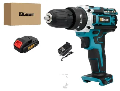 Immagine prodotto di Trapano avvitatore a percussione, coppia di 25 Nm, controllo della velocità a due gamme, batteria "Blu A"