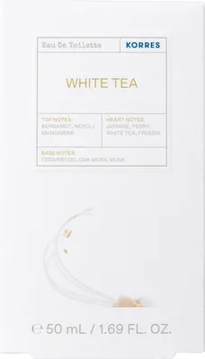 Produktbild von Korres Fragrance White, Weiblich, Eau de Toilette, 50 ml, Bergamotte, Neroli, Mandarine, Jasmin, Pfingstrose, Freesie, Zedernholz, Eichenmoos, Moschus