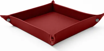 Produktbild von Taschenleerer Echtes Leder Ferrari Rot cm 18 x 18 x H.4 - Lederschale Serviertablett Ablageschale - Hergestellt in Italien