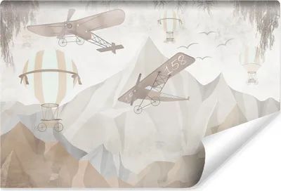 Obrázek produktu pro Muralo netkaná fototapeta pro děti FLIGHT BALLOONS hory š. 368cm x v. 254cm