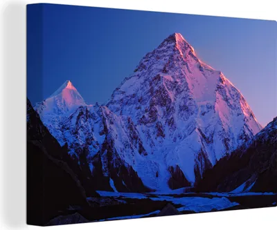 Obrázek produktu pro OneMillionCanvasses® - Výtisky na plátně - 140x90 cm, Hora K2 při východu slunce, nástěnné umělecké tisky nástěnné dekorace