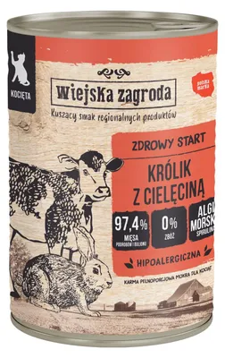 Obrázek produktu pro Wiejska Zagroda Królik z teletinou mokrá krmiva pro kočky 400g