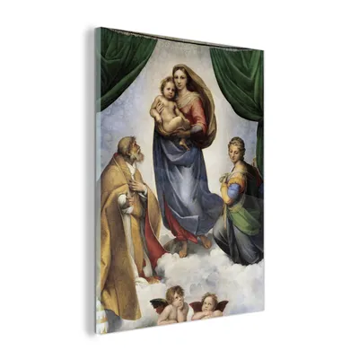 Obrázok produktu pre MuchoWow® Sklenené obrazy - Obrazy na stenu - Foto na skle Sixtínska madona - Rafael Rafaello 60x80cm Nástenná dekorácia zo skla - akrylový sklenený obraz -