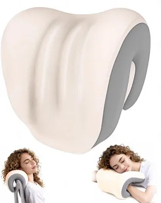 Obrázek produktu pro Ergonomická podpora krku – Polštářek na krk – Opěrka hlavy pro kancelářskou židli – Paměťová pěna – Polštářek na podporu ramen – Rozměry: 26 x 18 x 27 cm