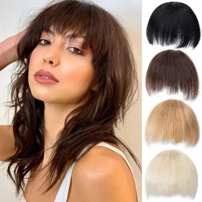 Produktbild von Clip-In-Pony Echthaar Unregelmäßiger Pony Schokoladenbraun für Frauen