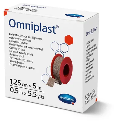 Image de Omniplast 1,25 cm x 5 m pour fixation de pansements de tous types, 1 pc. pansement