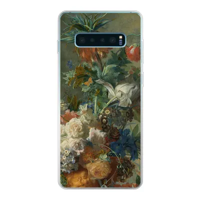 Produktbild von MuchoWow® Handyhülle Schutzhülle Hülle für Samsung Galaxy S10 Plus Stilleben mit Blumen - Gemälde von Jan van Huysum Silikon Softcase Handy Hülle - Schutzhülle