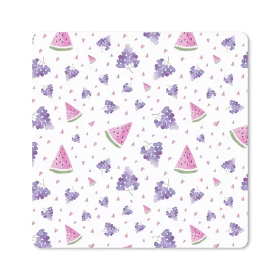 Produktbild von MuchoWow® Mauspad Mousepad Weintrauben - Wassermelone - Design - Pastell 20x20 cm - Mousepads - Maus Mat - Pad - Mausunterlage - Desk Mat - Bureauartikeln
