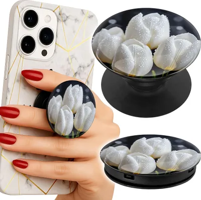 Obrázek produktu pro Popsocket Držák/stojan na prst na telefon White Tulip Flower
