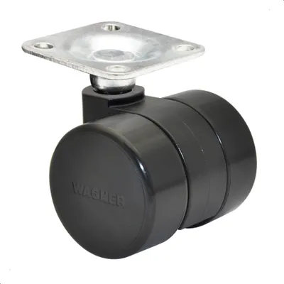 Produktbild von WAGNER Design Möbelrolle HART - Ø 38 mm, schwarz, Anschraubplatte 42 x 40 mm, Tragkraft 70 kg - DE Ware - 01003889