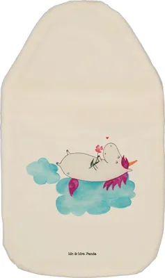 Produktbild von Mr. & Mrs. Panda Wärmflasche Einhorn Verliebt - Weiß - Geschenk, Unicorn, Wärmflaschen, Liebe, Wolke, mit Bezug, Freundin, Bettflasche, gummi, Einhörner, Wärmekissen