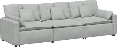 Produktbild von vidaXL Modulares Sofa mit Kissen Hellgrau