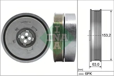 Produktbild von INA 544 0502 10 Riemenscheibe Kurbelwelle für BMW 1 Schrägheck (F20) 153mm