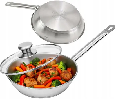 Produktbild von ROSSNER Edelstahl-Gastro-Pfanne mit Deckel, Induktion, 24cm