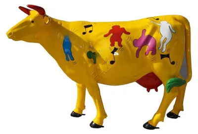 Immagine prodotto di Design Mucca Figura Statua Scultura Figure Sculture Decorazione Decorazione Mucca colorata