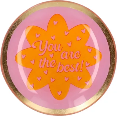 Produktbild von Gift Company Glasteller Love Plates S, You are the best, Dekoteller, Ablage, Glas, Rosa, Ø 10 cm, 1212603012