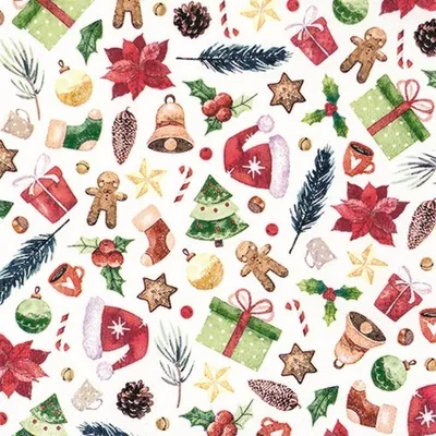 Image de HOME F. 612034 Serviettes de table de Noël - 33 x 33 cm, 20 pièces