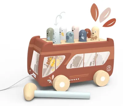 Image de Jouet à tirer en forme de bus, Speedy Monkey
