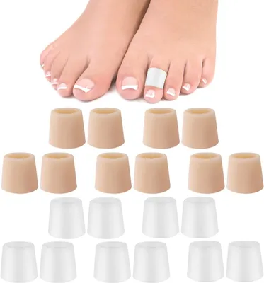 Image de Protège-doigts en silicone souple, lot de 20, pour protéger les orteils sensibles et soulager les douleurs