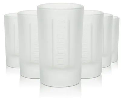 Produktbild von 6x Jägermeister Shotglas 4cl Kurze Stamper Schnaps Gläser Frosted Geeicht Gastro