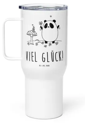 Produktbild von Mr. & Mrs. Panda Kaffee-to-go-Becher Panda Glück - Weiß - Geschenk, thermosbecher, Edelstahl Tasse, Mehrwegbecher, Teetasse, Thermobecher