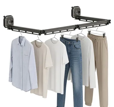 Klappbarer Wäscheständer mit Doppel-Saugnäpfen, 83 cm, 15 kg Belastbarkeit, grau