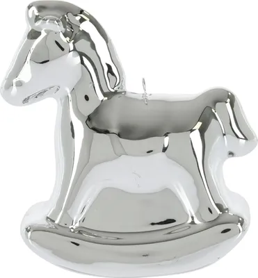 Image de Cheval à bascule de 6 cm, argenté, décoration de Noël
