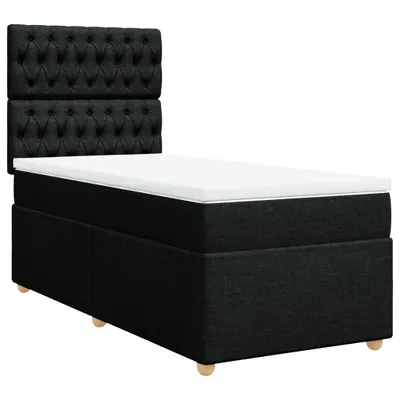 Produktbild von vidaXL Boxspringbett mit Matratze Schwarz 90x200 cm Stoff