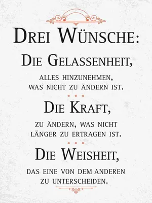 Produktbild von vianmo Holzschild 40x30 cm Drei Wünsche Die Gelassenheit weiß Spruch Zitat