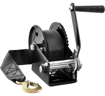 Obrázok produktu pre VEVOR káblový navijak 544,3 kg ručný káblový navijak 208x138x149 mm lodný navijak 2-cestná západka/1-prevodovka ručný navijak s cca 7 m polyesterovým popruhom popruhový navijak s ergonomickou rukoväťou ručný káblový navijak na vozidlá a lode