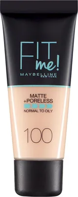Immagine prodotto di Maybelline, Fit Me Matte + Poreless, Liquid Foundation, 100, Warm Ivory, 30 ml