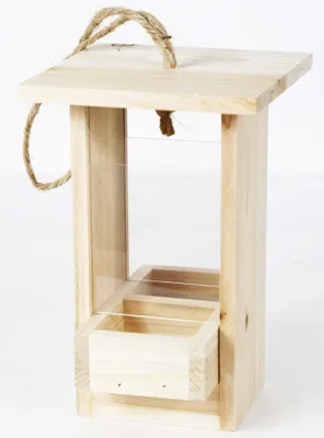 Produktbild von Muntel Vogel-Futterstation – Futterhaus – Holz – 14,5 x 16 x 21,5 cm