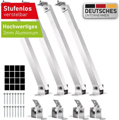 Produktbild von SIGA Solarmodul Halterung Flachdach für 2 Solarmodule Set Solarpanel PV Balkonkraftwerk Verstellbar 15-30° Aufständerung Komplettset