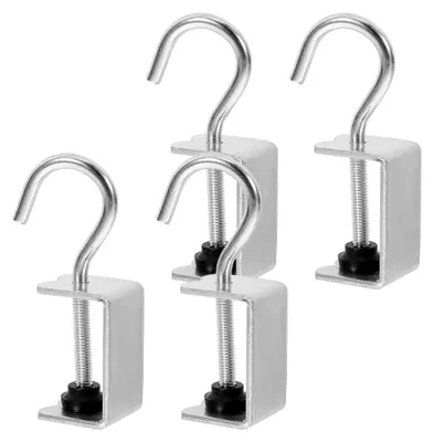 Produktbild von 4 Stück Robuste Tischklemmen 8x2x2cm Bewegliche Eisenhaken Einfache Montage Schreibtisch Organizer für Büro und Arbeitsplatz