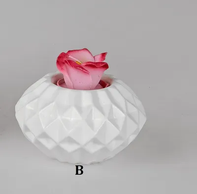 Produktbild von Teelichtleuchter Kerzenhalter zickzack matt weiß Keramik Ø 11cm - 6,5cm Formano