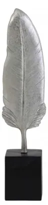 Image de Casa Padrino Décoration d'hôtel design argent/noir 6,5 x 5,5 x H. 28 cm - Plume en métal