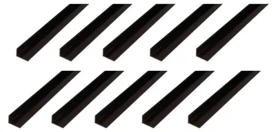 Produktbild von Alberts 10 x Winkelprofil, PVC, schwarz, 20 x 10 x 1,5 mm, Länge 1 m