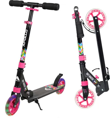 Image de Apollo 145mm 'Skyracer LED' scooter urbain amorti guidon pliant et réglable en hauteur - coloré